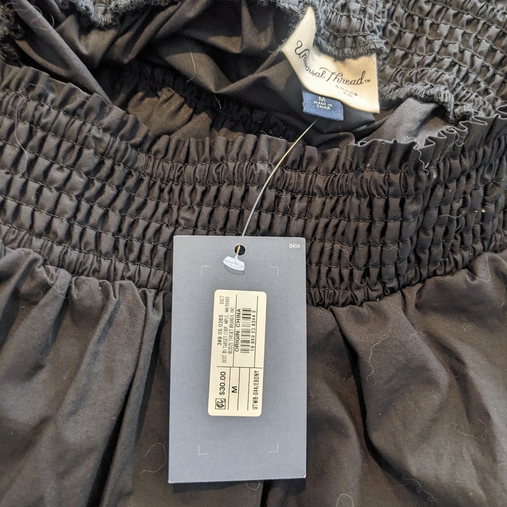 Universal Thread Cotton Poplin Black A-Line Skirt - Picture 4 of 5
